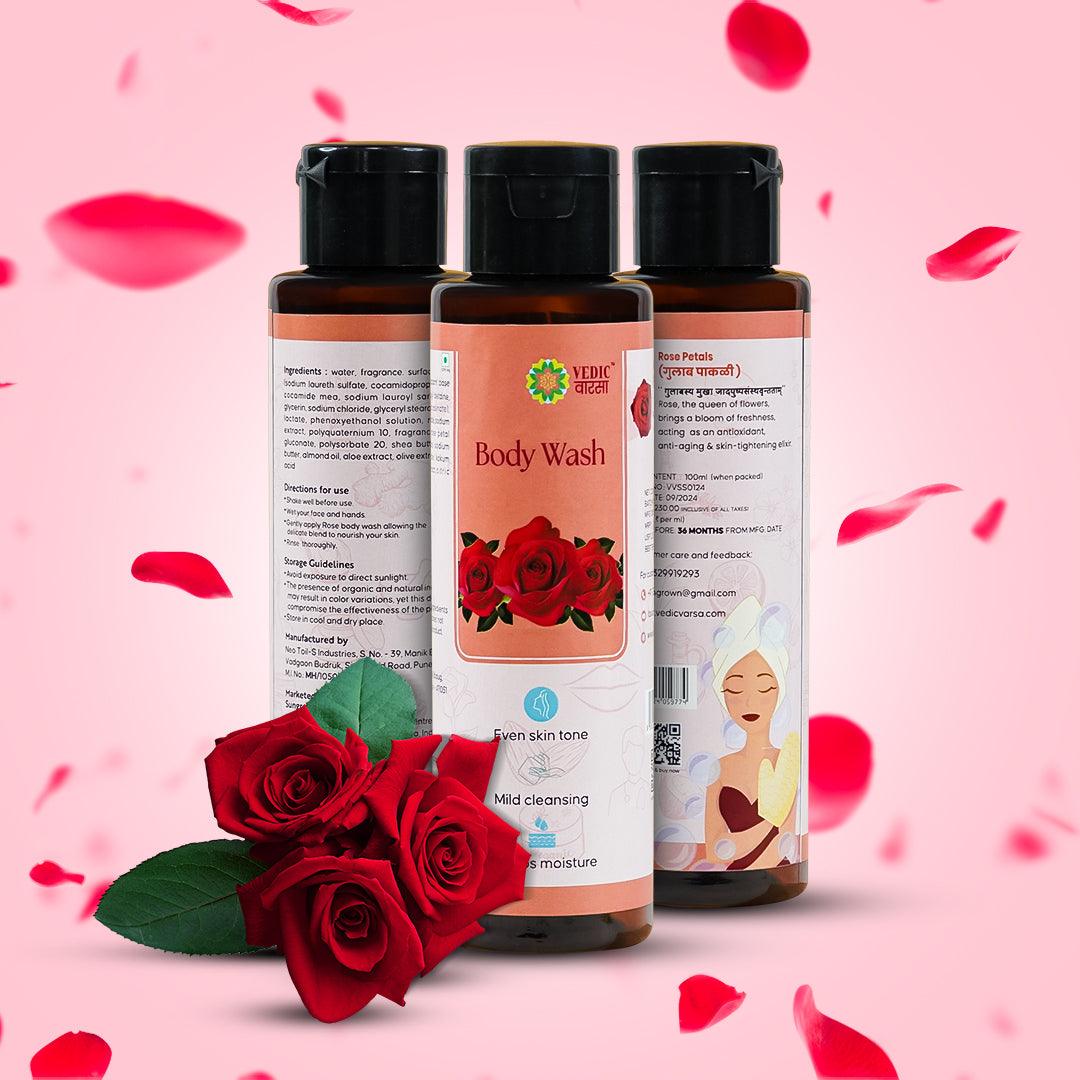 Vedic Vaarsa Rose Body Wash, Anti-ageing Properties, Skin Tightening Effect, Aroma Benefits